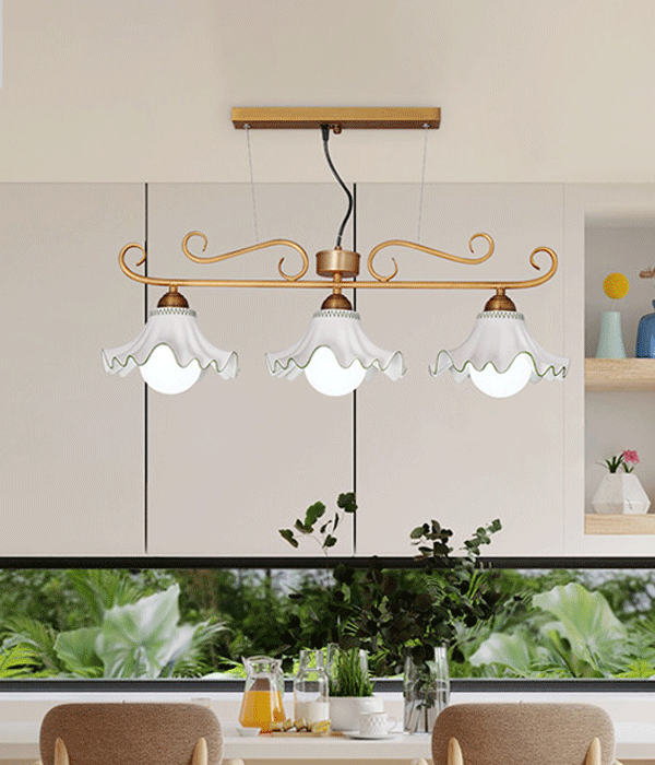 드니로 3등 도자기식탁등 펜던트조명